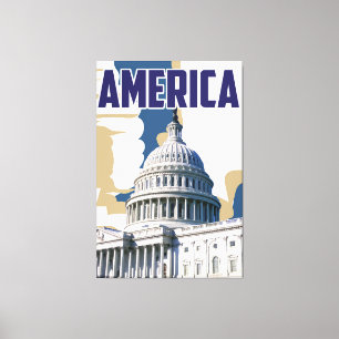 Reiseplakat für Amerika Leinwanddruck