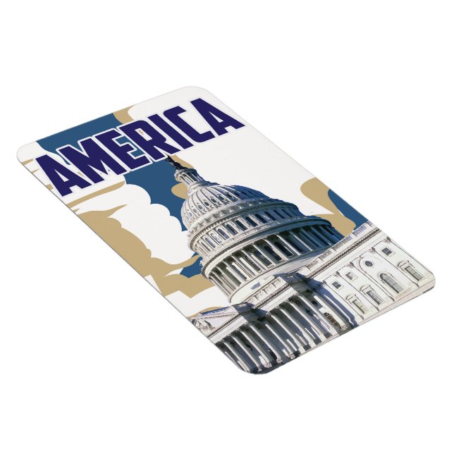 Reiseplakat für Amerika Magnet (Rechte Seite)