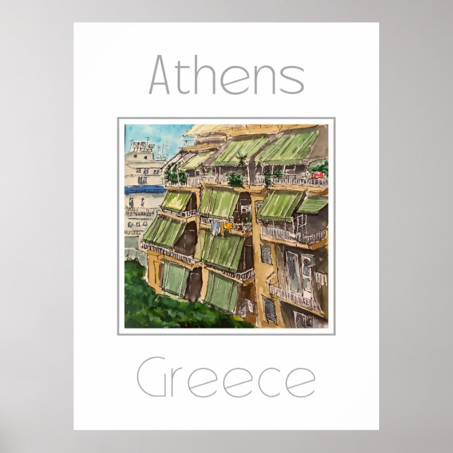 Reiseplakat für Athen - Griechenland Poster (Vorne)