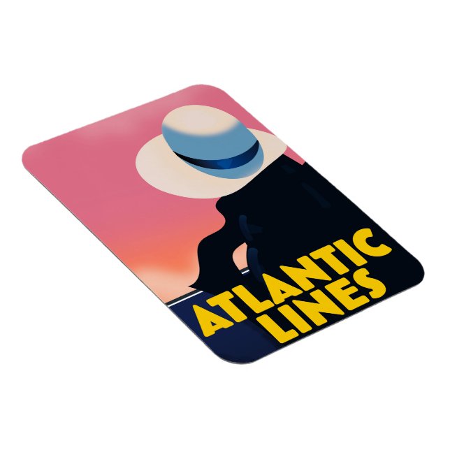 Reiseplakat für Atlantikschlösser Magnet (Rechte Seite)