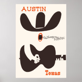 Reiseplakat für Austin, Texas. Poster
