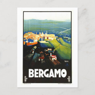 Reiseplakat für Bergamo in Italien im Vintage-Stil Postkarte
