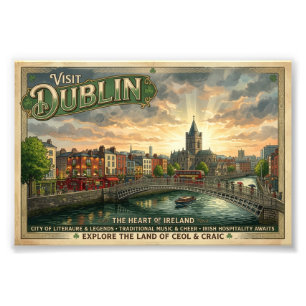 Reiseplakat für das alte Dublin Fotodruck