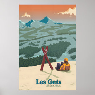 Reiseplakat für das Skigebiet Les Gets Poster