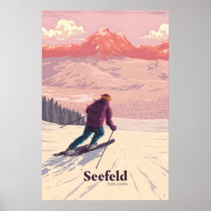 Reiseplakat für das Skiresort Seefeld Österreich Poster