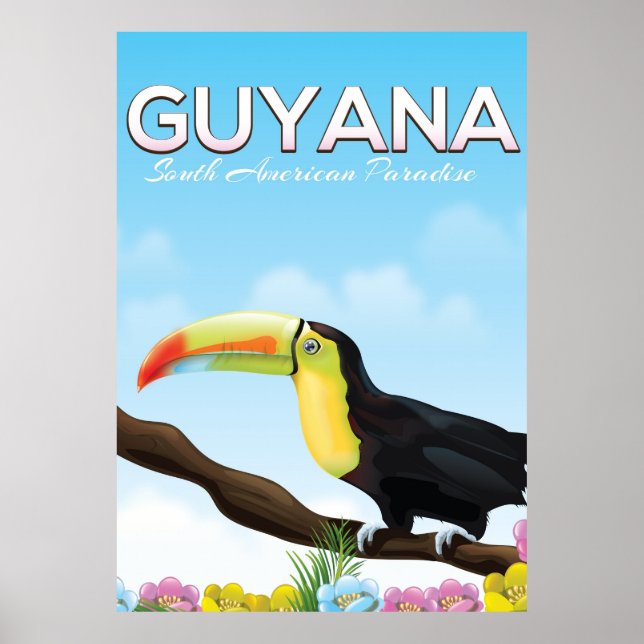 Reiseplakat für das südamerikanische Paradies Guya Poster (Vorne)