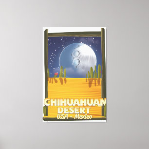 Reiseplakat für den Cartoon der Chihuahuan Leinwanddruck