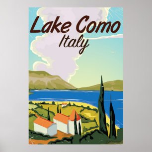 Reiseplakat für den Comer See, Italien. Poster