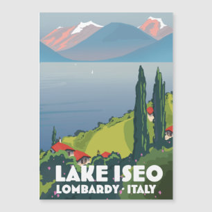 Reiseplakat für den Iseosee, Lombardei Italien Magnetkarte