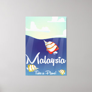 Reiseplakat für den malaysischen Cartoon Leinwanddruck