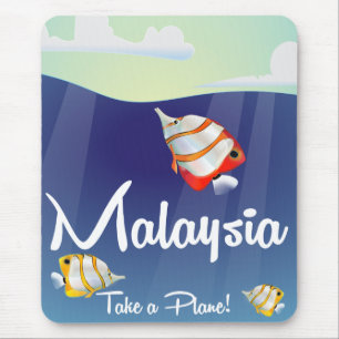 Reiseplakat für den malaysischen Cartoon Mousepad