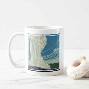 Reiseplakat für den Yellowstone Nationalpark Kaffeetasse