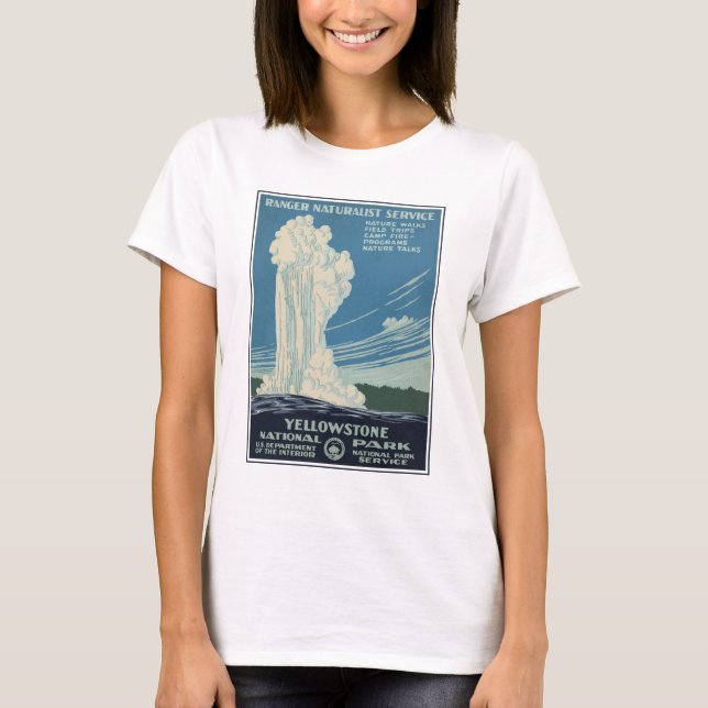 Reiseplakat für den Yellowstone Nationalpark T-Shirt (Vorderseite)