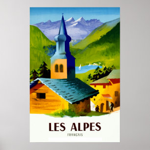 Reiseplakat für die Alpen Poster