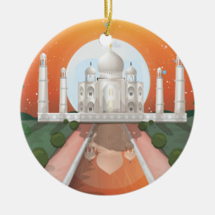 Reiseplakat für die indische Welt Keramik Ornament