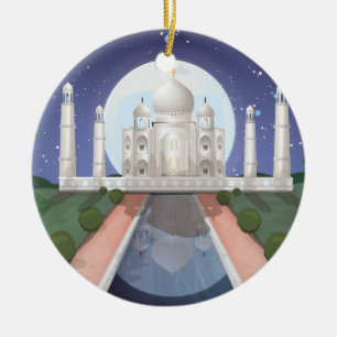 Reiseplakat für die indische Welt Keramikornament