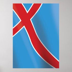 Reiseplakat für die norwegische Flagge Poster