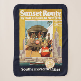 Reiseplakat für die Sunset-Route auf dem Schienen- Sherpadecke