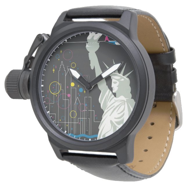 Reiseplakat für Flüge mit Northwest Airlines Armbanduhr (Schrägansicht)