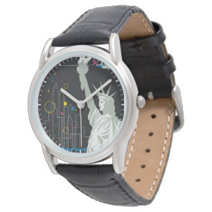 Reiseplakat für Flüge mit Northwest Airlines Armbanduhr