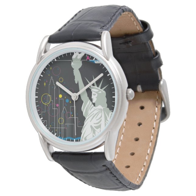 Reiseplakat für Flüge mit Northwest Airlines Armbanduhr (Schrägansicht)