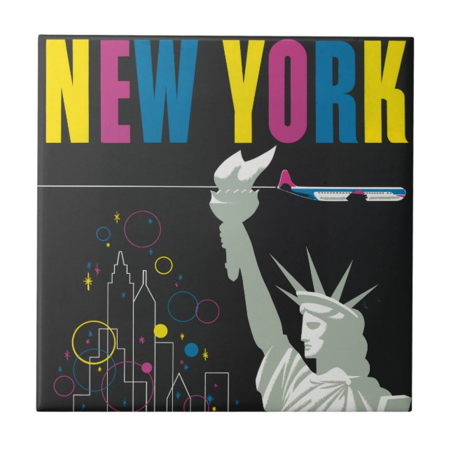 Reiseplakat für Flüge mit Northwest Airlines Fliese (Vorderseite)