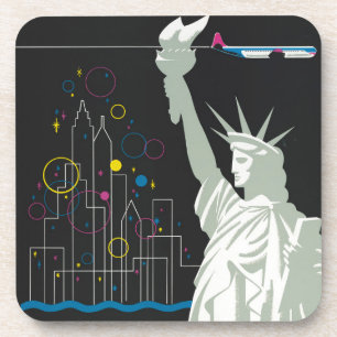 Reiseplakat für Flüge mit Northwest Airlines Getränkeuntersetzer