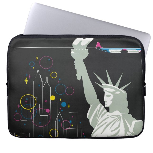 Reiseplakat für Flüge mit Northwest Airlines Laptopschutzhülle (Vorderseite)