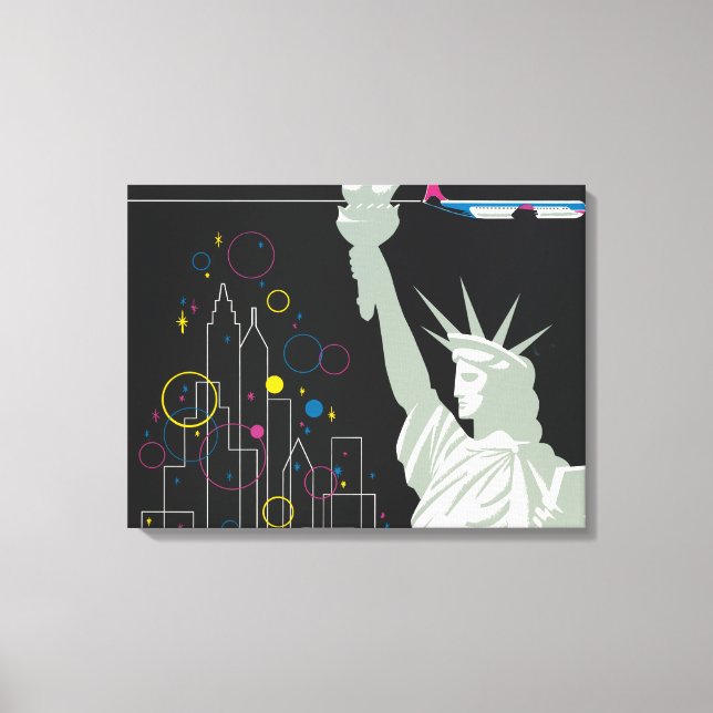 Reiseplakat für Flüge mit Northwest Airlines Leinwanddruck (Vorderseite)