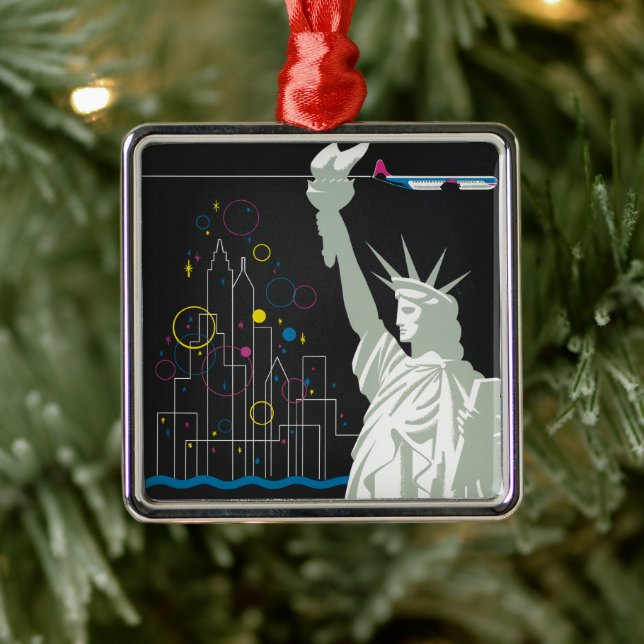 Reiseplakat für Flüge mit Northwest Airlines Ornament Aus Metall (Baum)