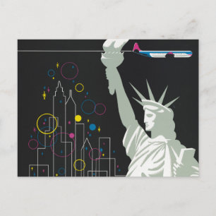 Reiseplakat für Flüge mit Northwest Airlines Postkarte