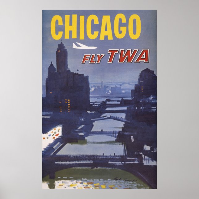 Reiseplakat für Flüge von Trans World Airlines Poster (Vorne)