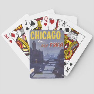 Reiseplakat für Flüge von Trans World Airlines Spielkarten