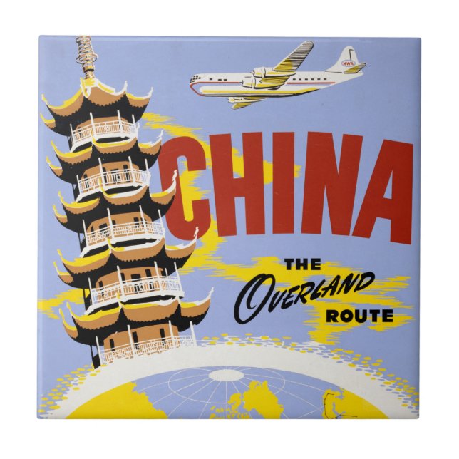 Reiseplakat für Fluggesellschaften aus Nordwesteur Fliese (Vorderseite)