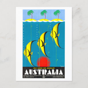Reiseplakat für Great Barrier Reef im Vintage-Stil Postkarte