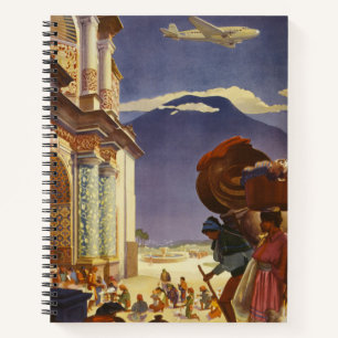 Reiseplakat für Guatemala im Vintage-Stil Notizbuch