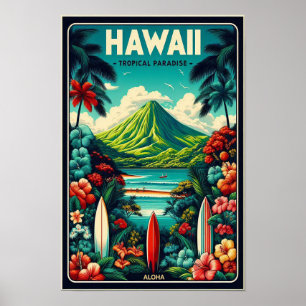 Reiseplakat für Hawaii im Vintage-Stil Poster