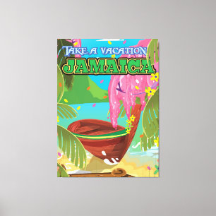 Reiseplakat für Jamaika-Cartoon Leinwanddruck