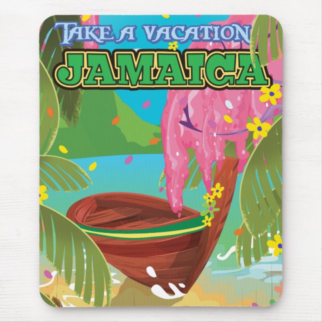 Reiseplakat für Jamaika-Cartoon Mousepad (Vorne)