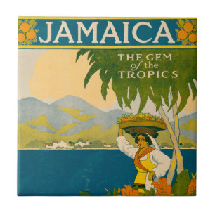 Reiseplakat für Jamaika im Vintage-Stil Fliese