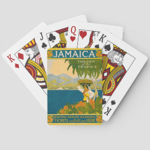 Reiseplakat für Jamaika im Vintage-Stil Spielkarten
