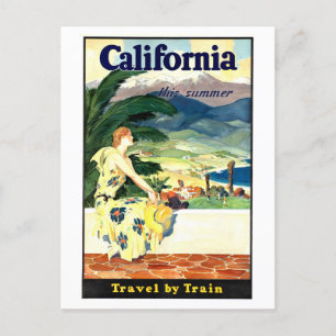Reiseplakat für Kalifornien im Vintage-Stil Postkarte