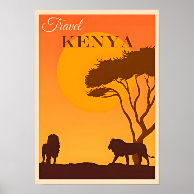 Reiseplakat für Kenia und Afrika Poster (Vorne)