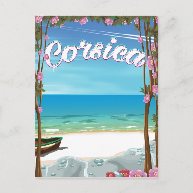 Reiseplakat für Korsika Beach Postkarte (Vorderseite)