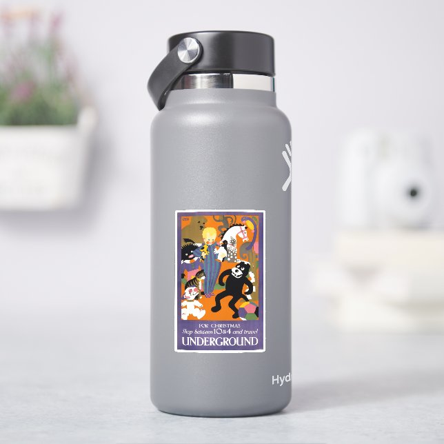 Reiseplakat für Londoner Untergrund U-Bahn Aufkleber (HydroFlask)