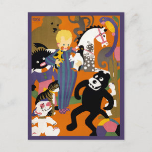 Reiseplakat für Londoner Untergrund U-Bahn Postkarte