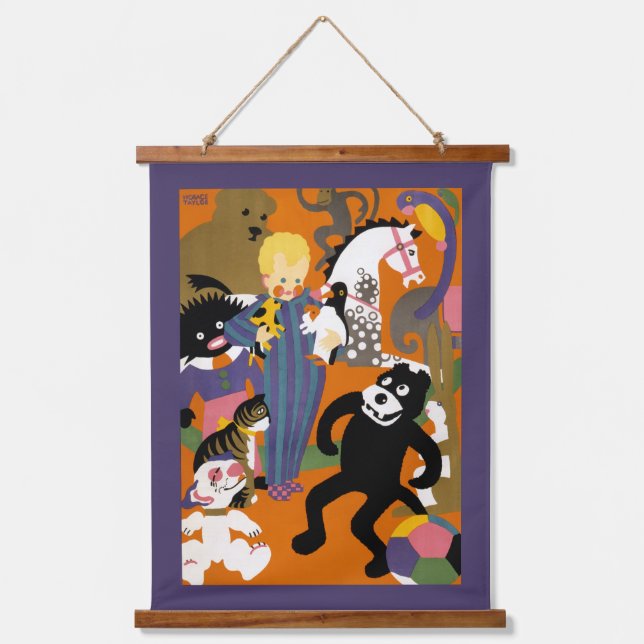 Reiseplakat für Londoner Untergrund U-Bahn Wandteppich Mit Holzrahmen (Vorderseite)