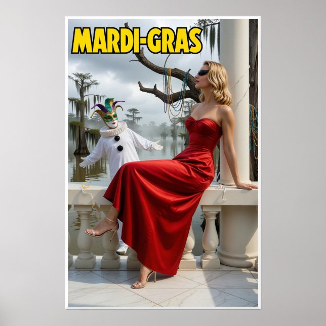 Reiseplakat für Mari Gras Poster (Vorne)
