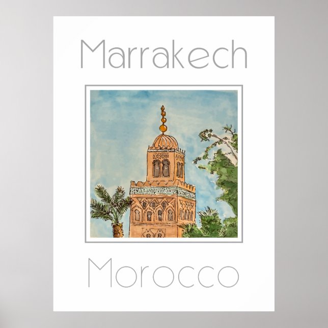 Reiseplakat für Marrakesch Marokko Poster (Vorne)