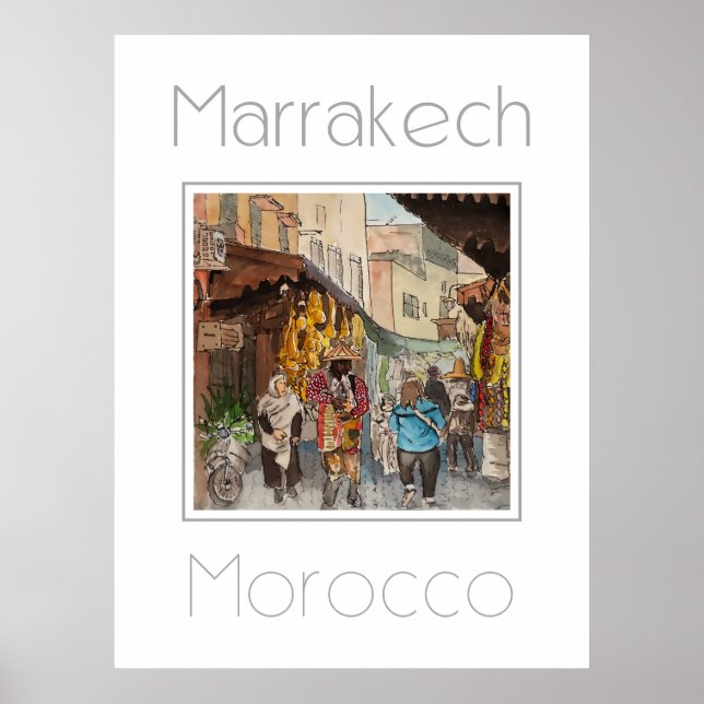 Reiseplakat für Marrakesch Marokko Poster (Vorne)